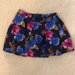 Forever 21 floral pleated skater skirt